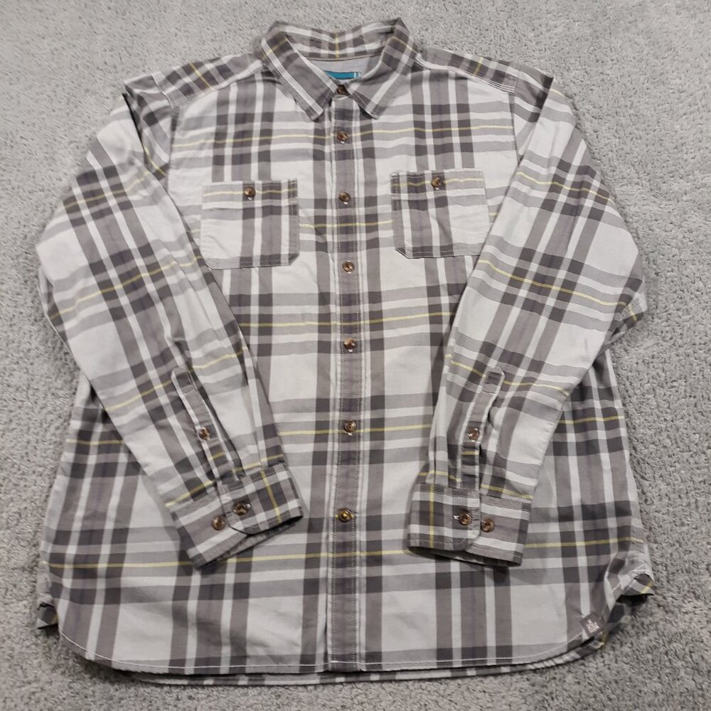 The North Face Button Up‎ Shirt Mens XL Gray Plaid Outdoor Work Hiking Travel
